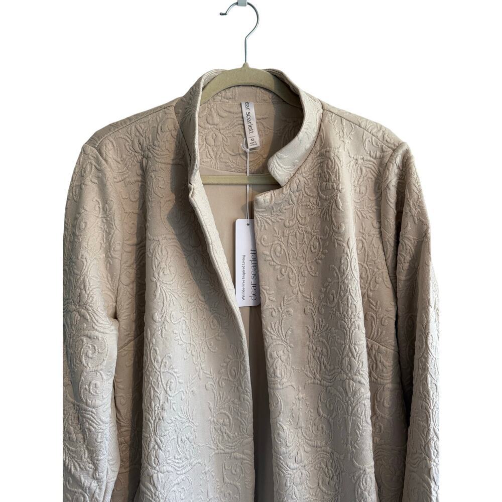 Dear Scarlett Open Front Long Blazer Brocade Print Sz XL NWT - Picture 3 of 6